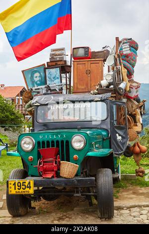 Jeep Willys, Salento, Quindio, Colombia, Sud America Foto Stock