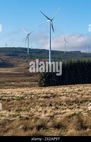 BANKSRenewables, estensione del parco eolico Kype Muir, primo ministro della Scozia Nicola Sturgeon visita Kype Muir e svela una targa per segnare la griglia conn Foto Stock