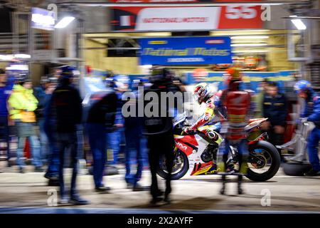 55 SUCHET Sebastien, (sui), SUCHET Valentin, (sui), RAYMOND Guillaume, (fra), HONDA CBR 1000 R, NATIONAL MOTOS, (fra), Superstock, azione durante la 24 ore motociclistica di le Mans 2024 dal 18 al 21 aprile, a le Mans, Francia - foto Alexandre Guillaumot / DPPI Foto Stock