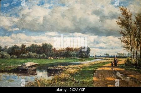 Landscape in the Environs of the Hague, Willem Roelofs, c.1870-1875, Amsterdam, Paesi Bassi Foto Stock