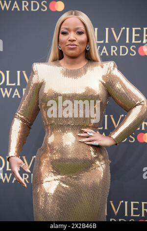 Londra, Regno Unito. 14 aprile 2024. Nella foto: Marisha Wallace partecipa agli Olivier Awards 2024 alla Royal Albert Hall. Credito: Justin ng/Alamy Foto Stock