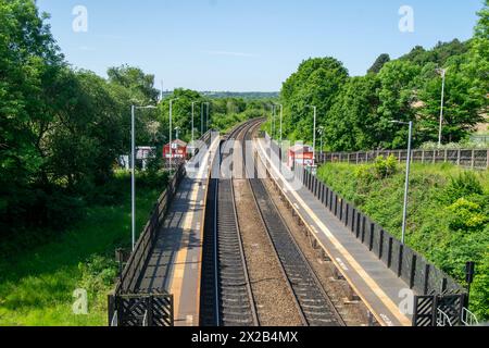 Stazione ferroviaria di Deighton, Huddersfield Foto Stock