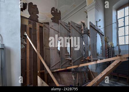 Struttura del Santo Sepolcro vista da dietro, Chiesa di San Bartolomeo, Kleineibstadt, bassa Franconia, Baviera, Germania, Europa Foto Stock
