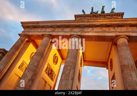 La Porta di Brandeburgo, Berlino, Germania. Foto Stock