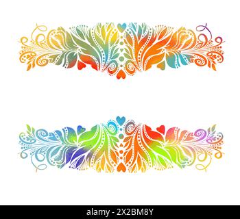 motivo colorato dei bordi. disegno a mano. Non IA. Illustrazione vettoriale Illustrazione Vettoriale