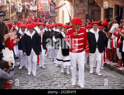 "Alarde' festival, Hondarribia, Guipuzcoa, Paesi Baschi Foto Stock