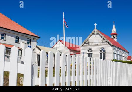 St Mary's Church, Ross Road, Port Stanley, Isole Falkland, Regno Unito Foto Stock