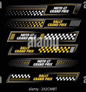 Decalcomanie bianche e gialle Grand prix Illustrazione Vettoriale