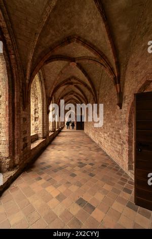 CHORIN, GERMANIA - 01 APRILE 2024: Rovine dell'abbazia di Chorin. L'abbazia di Chorin (Kloster Chorin) è un'ex abbazia cistercense. Un esempio di architettura gotica. Foto Stock