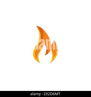 Logo M Fire Design semplice, icona M, Fire Vector Illustrazione Vettoriale