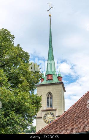 Splendida architettura e design della chiesa nella città vecchia di Berna, Svizzera, 15 agosto 2022 Foto Stock