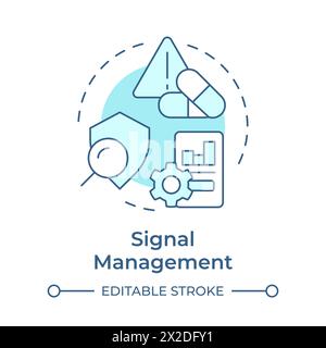 Icona Concept blu tenue di gestione del segnale Illustrazione Vettoriale