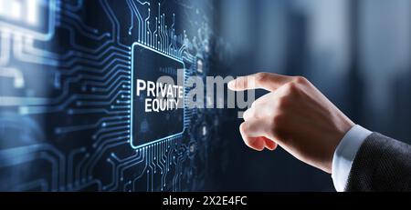 Concetto di business di investimento in private equity. Tecnologia concetto di Internet Foto Stock