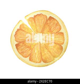 Strato di acquerello arancione che si rompe.elemento singolo disegnato a mano. Per la stampa, l'invito alla carta. Foto Stock