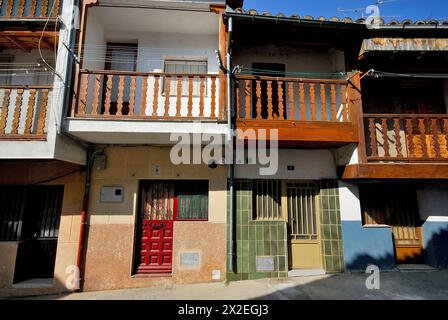 Facciate di Candeleda, Avila, Spagna Foto Stock