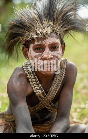 Geografia / viaggio, Papua nuova Guinea, ritratto di un ragazzo, villaggio Mutin, lago Murray, DIRITTI AGGIUNTIVI-CLEARANCE-INFO-NOT-AVAILABLE Foto Stock