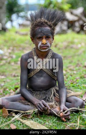 Geografia / viaggio, Papua nuova Guinea, ritratto di un ragazzo, villaggio Mutin, lago Murray, DIRITTI AGGIUNTIVI-CLEARANCE-INFO-NOT-AVAILABLE Foto Stock