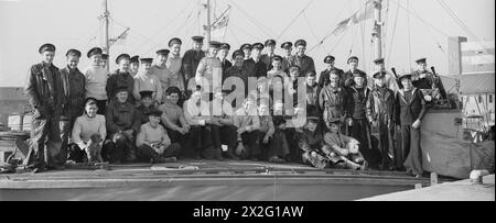 Le motocannoniere della Royal Navy ingaggiarono le e-boat tedesche nel Mare del Nord a Lowestoft l'8 marzo 1943. Una e-boat fu distrutta mentre altre fuggirono. Gli equipaggi comprendevano personale proveniente da Gran Bretagna, Australia, nuova Zelanda e Canada. Foto Stock