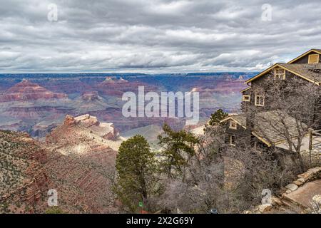 Famoso studio storico Kolb sul versante sud del Grand Canyon National Park in Arizona Foto Stock