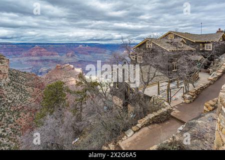 Famoso studio storico Kolb sul versante sud del Grand Canyon National Park in Arizona Foto Stock