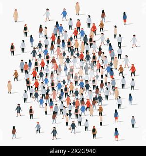 Modello per brochure pubblicitaria con persone a forma di cerchio. Illustrazione vettoriale Illustrazione Vettoriale