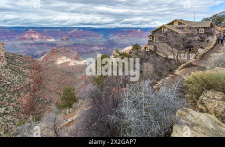 Famoso studio storico Kolb sul versante sud del Grand Canyon National Park in Arizona Foto Stock