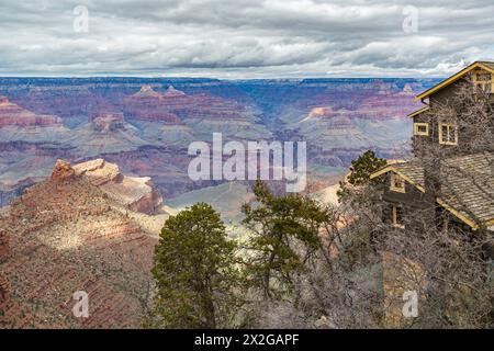 Famoso studio storico Kolb sul versante sud del Grand Canyon National Park in Arizona Foto Stock