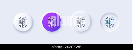 Icona della linea delle impronte digitali. Segnale di scansione con impronte digitali. Icone di linea. Vettore Illustrazione Vettoriale