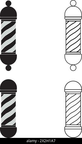 Disegno del logo di illustrazione dell'icona del vettore del barbiere. Illustrazione Vettoriale