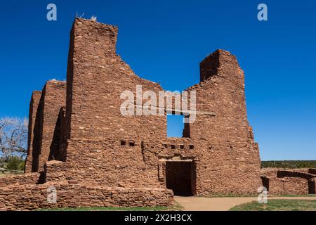 Rovine di Quarai, Salinas Pueblo Missions National Monument, Punta del Agua, New Mexico. Foto Stock