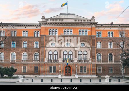 15 marzo 2024, Sarajevo, Bosnia-Erzegovina: Edificio della presidenza a Sarajevo, Bosnia-Erzegovina, simbolo della sede del governo del paese Foto Stock