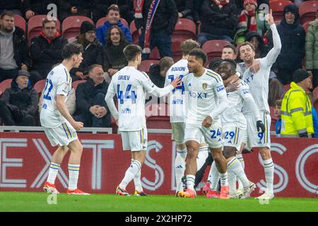 Riverside Stadium, Middlesbrough lunedì 22 aprile 2024. Patrick Bamford del Leeds United festeggia dopo aver segnato il secondo gol del Leeds United durante la partita del campionato Sky Bet tra Middlesbrough e Leeds United al Riverside Stadium di Middlesbrough lunedì 22 aprile 2024. (Foto: Trevor Wilkinson | mi News) crediti: MI News & Sport /Alamy Live News Foto Stock