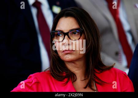 Brasilia, Distrito Federal, Brasile. 22 aprile 2024. Fiera del Brasile, 22 aprile 2024, al Palacio do Planalto. Uno degli obiettivi principali dell'iniziativa è quello di ampliare l'accesso al credito nel paese e garantire un maggiore sostegno ai singoli microimprenditori (Meis) e alle microimprese e alle piccole imprese. (Foto: Wallace Martins/Thenews2/Zumapress) (immagine di credito: © Wallace Martins/TheNEWS2 via ZUMA Press Wire) SOLO PER USO EDITORIALE! Non per USO commerciale! Foto Stock