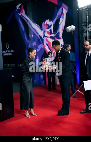 22 aprile 2024, Madrid, Madrid, Spagna: Jude Bellingham si pone come vincitore del Laureus World Sports Awards Madrid 2024 al Palacio de Cibeles il 23 aprile 2024 a Madrid, Spagna (Credit Image: © Jack Abuin/ZUMA Press Wire) SOLO PER USO EDITORIALE! Non per USO commerciale! Foto Stock