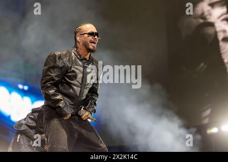 Indio, Stati Uniti. 21 aprile 2024. J Balvin durante il Coachella Music Festival all'Empire Polo Club il 21 aprile 2023, a Indio, California (foto di Daniel DeSlover/Sipa USA) crediti: SIPA USA/Alamy Live News Foto Stock