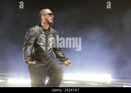 Indio, Stati Uniti. 21 aprile 2024. J Balvin durante il Coachella Music Festival all'Empire Polo Club il 21 aprile 2023, a Indio, California (foto di Daniel DeSlover/Sipa USA) crediti: SIPA USA/Alamy Live News Foto Stock