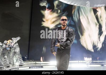 Indio, Stati Uniti. 21 aprile 2024. J Balvin durante il Coachella Music Festival all'Empire Polo Club il 21 aprile 2023, a Indio, California (foto di Daniel DeSlover/Sipa USA) crediti: SIPA USA/Alamy Live News Foto Stock