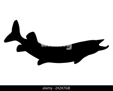 Muskellunge Fish silhouette grafica vettoriale Illustrazione Vettoriale