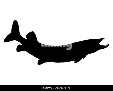 Muskellunge Fish silhouette grafica vettoriale Illustrazione Vettoriale