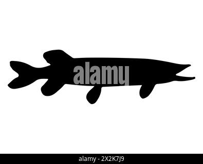 Muskellunge Fish silhouette grafica vettoriale Illustrazione Vettoriale