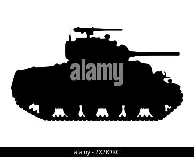 Grafica vettoriale silhouette carro armato militare Illustrazione Vettoriale