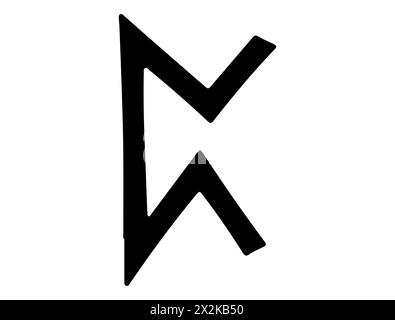 Grafica vettoriale silhouette con alfabeto delle rune vichinghe Illustrazione Vettoriale