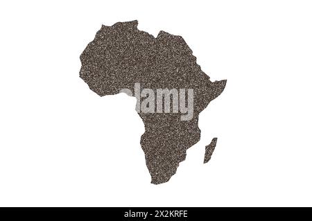 Africa mappa grunge silhouette testurizzata isolata su sfondo bianco. Giorno della liberazione africana. Sfondo piatto vettoriale Illustrazione Vettoriale