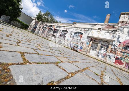 L'Arena di Vienna è una sede a Vienna-Landstraße, che si considera un centro culturale alternativo, soprattutto per la cultura giovanile, concerti di vari generi e altri eventi musicali. In estate anche cinema all'aperto. Nella foto a Vienna, Austria, il 4 luglio 2023. - 20230704 PD6080 credito: APA-PictureDesk/Alamy Live News Foto Stock