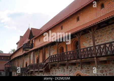 Trakai, Lituania - 11 settembre 2023 - castello medievale - cortile Foto Stock