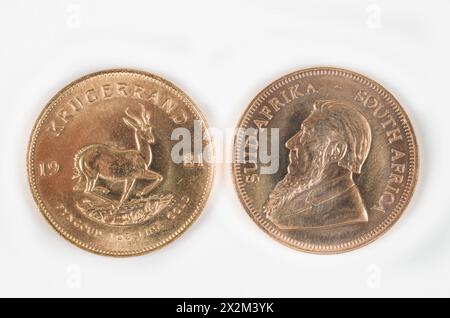 Krügerrand, Goldmünze, 1 Unze *** Krugerrand, moneta d'oro, 1 oncia Foto Stock