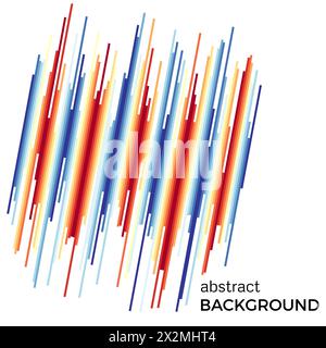 Sfondo astratto con linee colorate luminose. Texture geometrica diagonale con posizione per il testo su sfondo bianco. Illustrazione Vettoriale