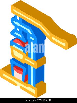 illustrazione vettoriale dell'icona isometrica delle apparecchiature per ristoranti con centrifuga Illustrazione Vettoriale