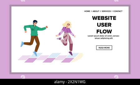 vettore del flusso utente del sito web di conversione Illustrazione Vettoriale
