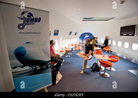 HOTEL JUMBO STAY IN UN BOEING 747 SMANTELLATO A STOCCOLMA Foto Stock